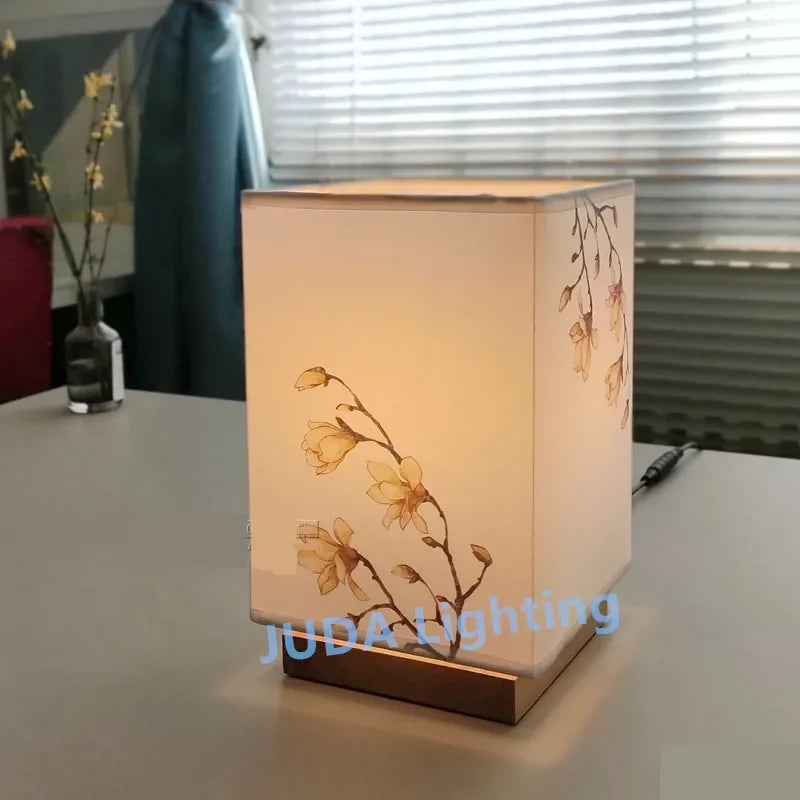 Wood Base Japanese Table Lamps