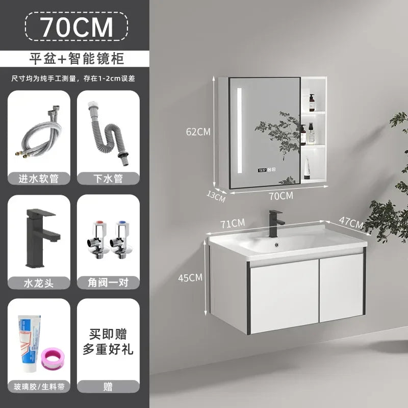 Modern Floating Bathroom Vanity with Sink, 3 Soft-Close Drawers