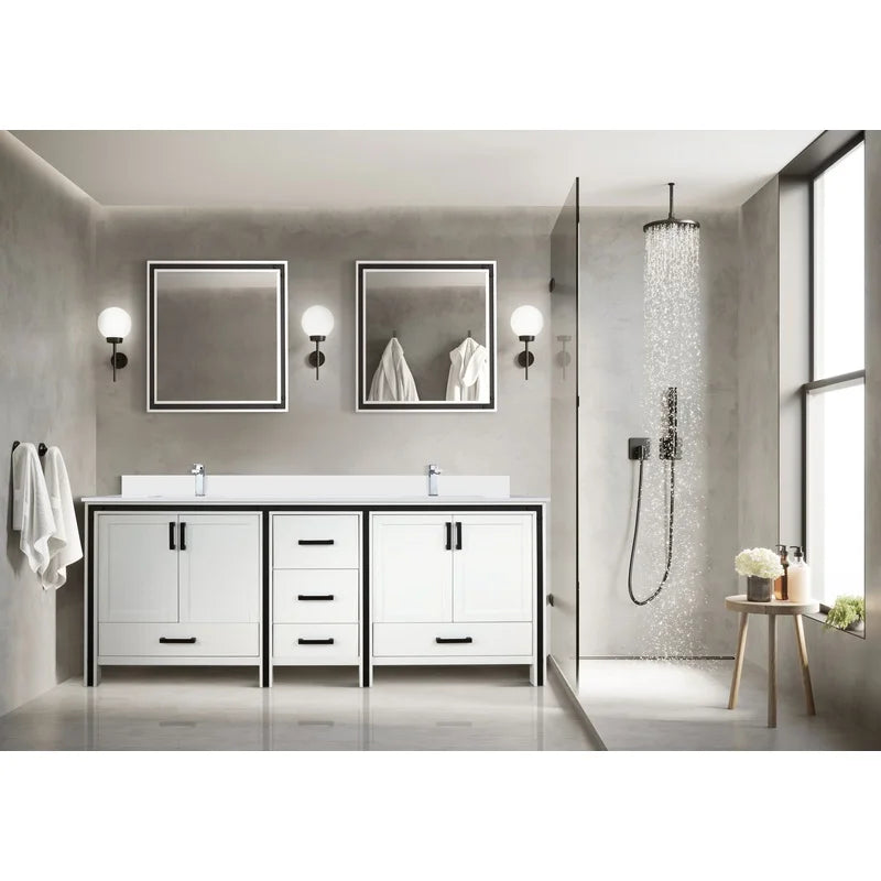White Double Bathroom Vanity