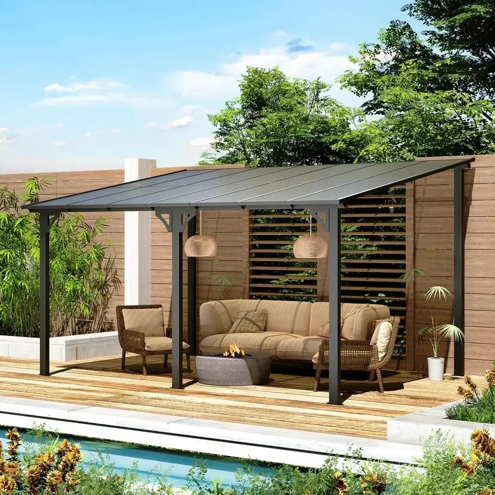 Wall-Mounted Pergola, Metal Awning