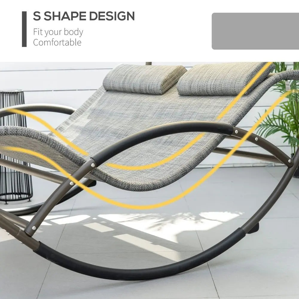 Outdoor Double Chaise Rocking Chair