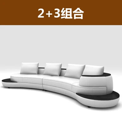 Luxury Modern Curved Genuine Leather Sofa Sectional Couch