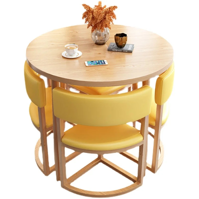 Round Kitchen Dining Table Set with four Chairs
