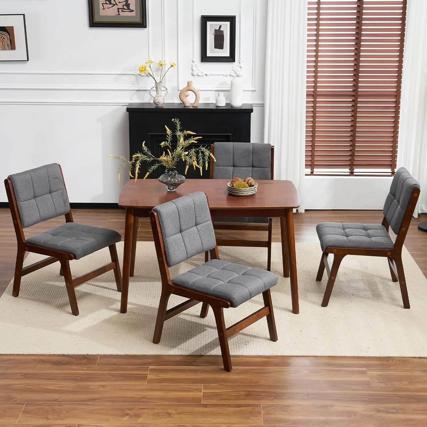Oak Wooden Dining Chairs Set of 4