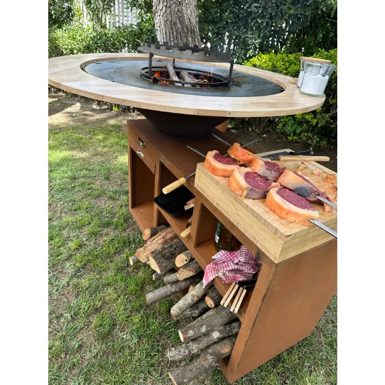Weathering Steel Fire Pit Grill