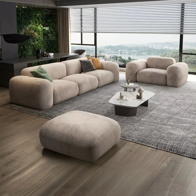 Luxury Modern Living Room Sofas Minimalist Sectional Puff Corner Sofa