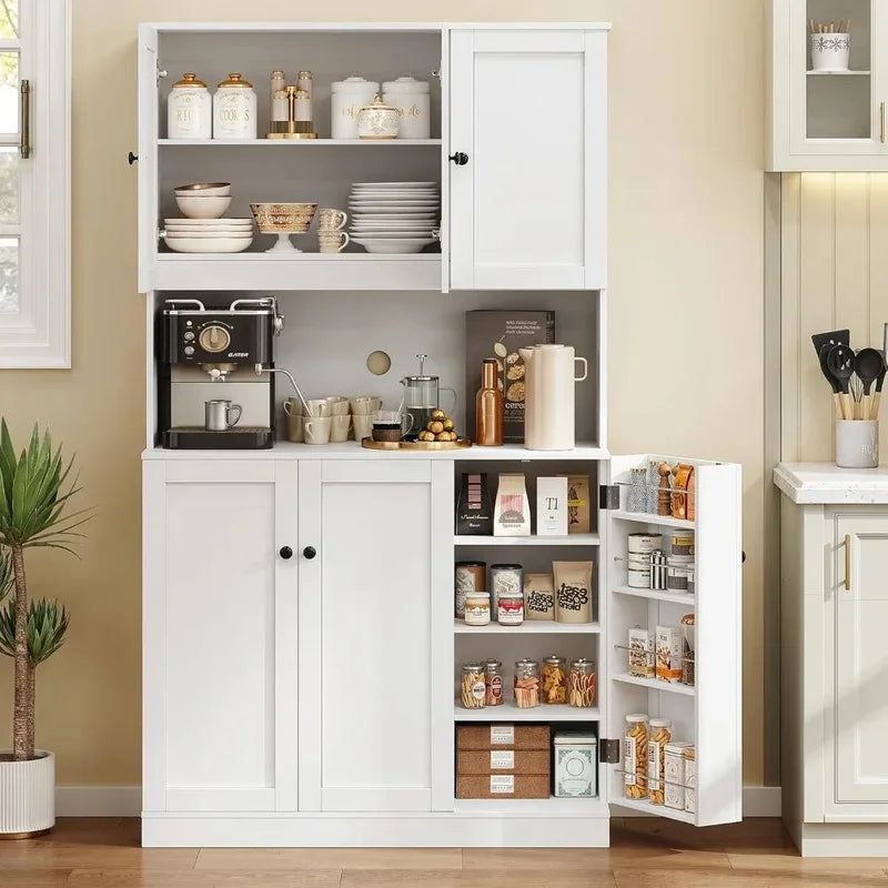Tall Freestanding Kitchen Pantry Storage Cabinet