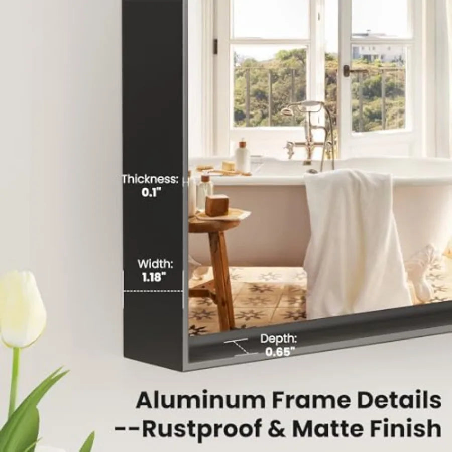 Rectangle Bathroom Vanity Mirror, Hangs Vertically or Horizontally