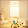 Touch Control USB Table Lamp with USB C/A & AC Outlet,
