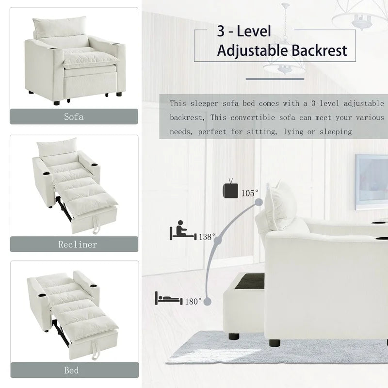 Convertible Sleeper Chair Bed,