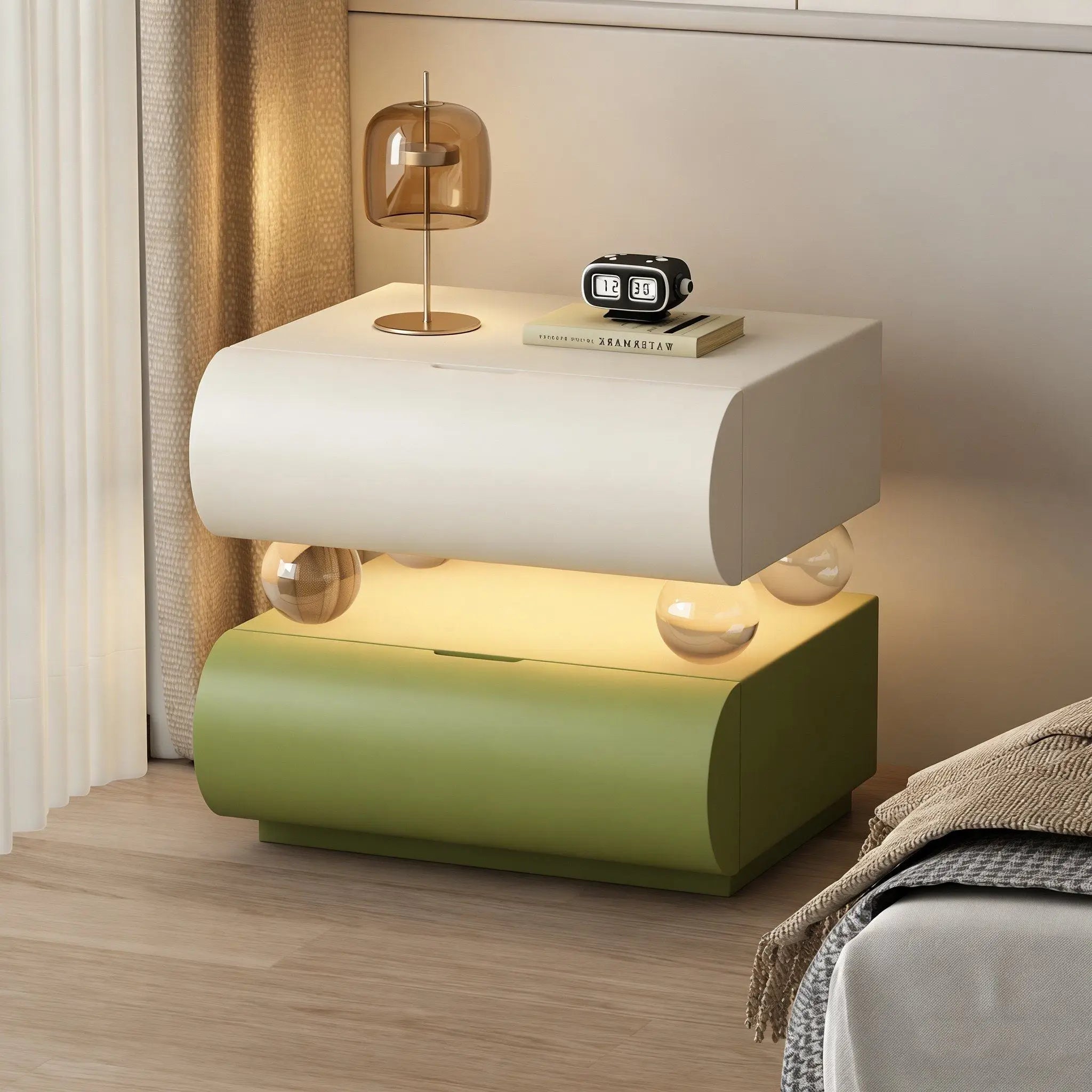 Trendy Small Simple Corner Bedside Table