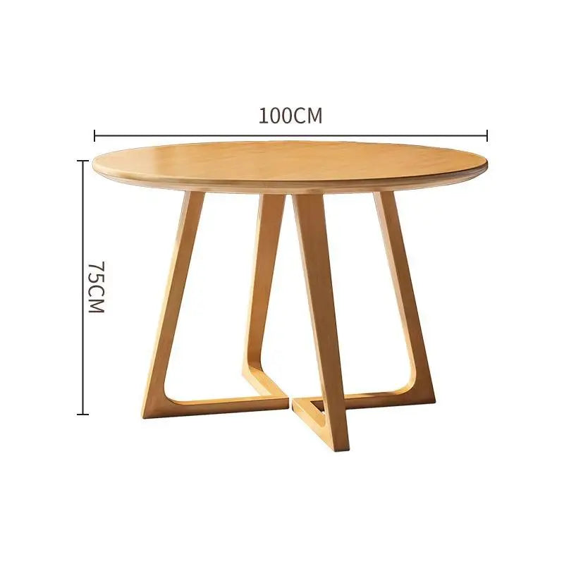 Japanese style round solid wood  dining table