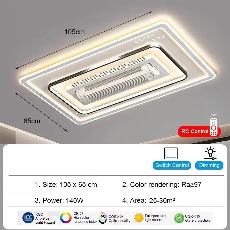 Bladeless Ceiling Fan With LED Remote