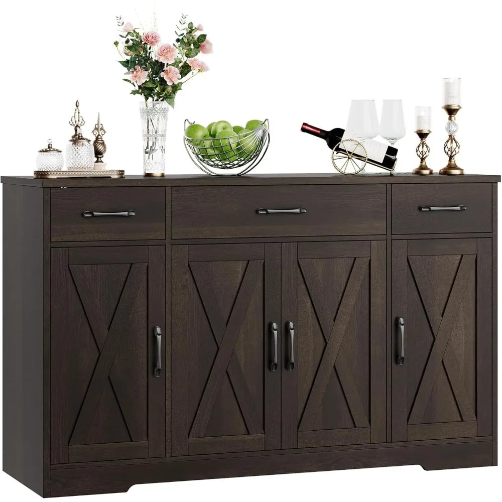 Sideboard Buffet Cabinet, Shelves, Drawers,