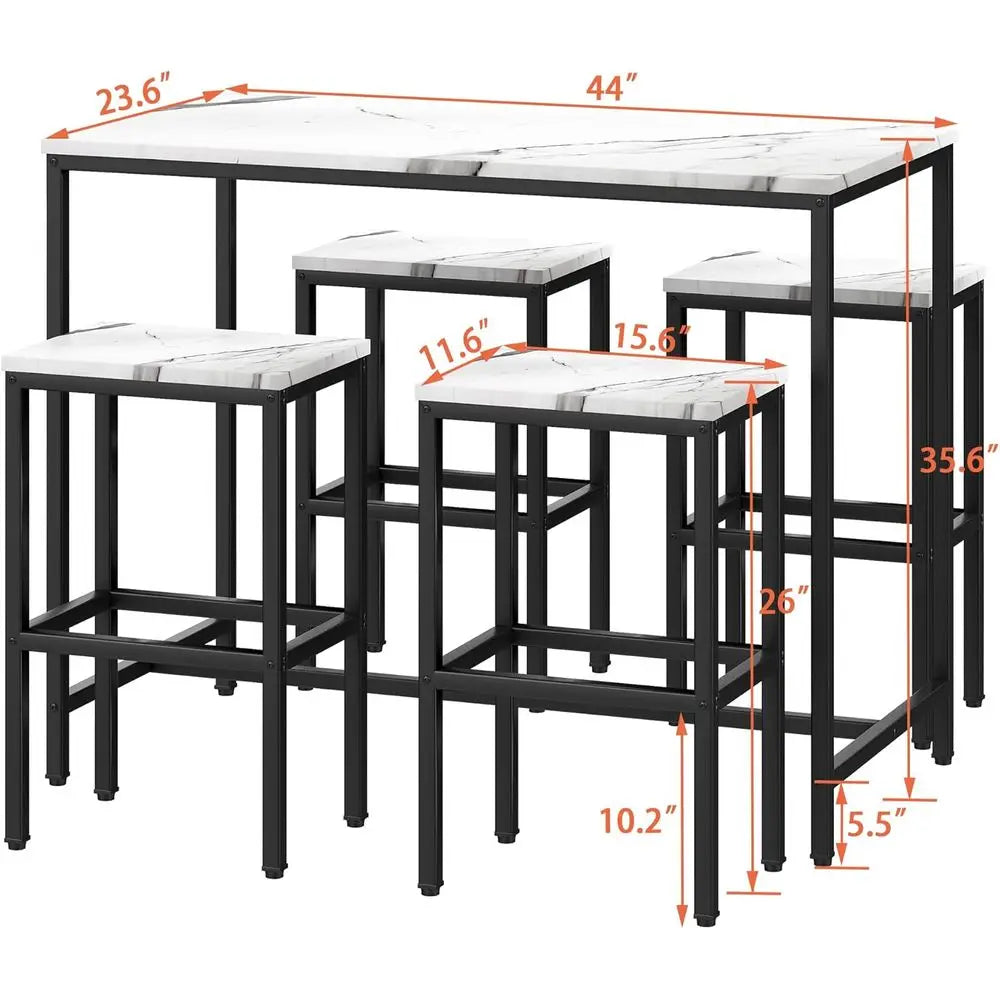 5 Piece Bar Table Set