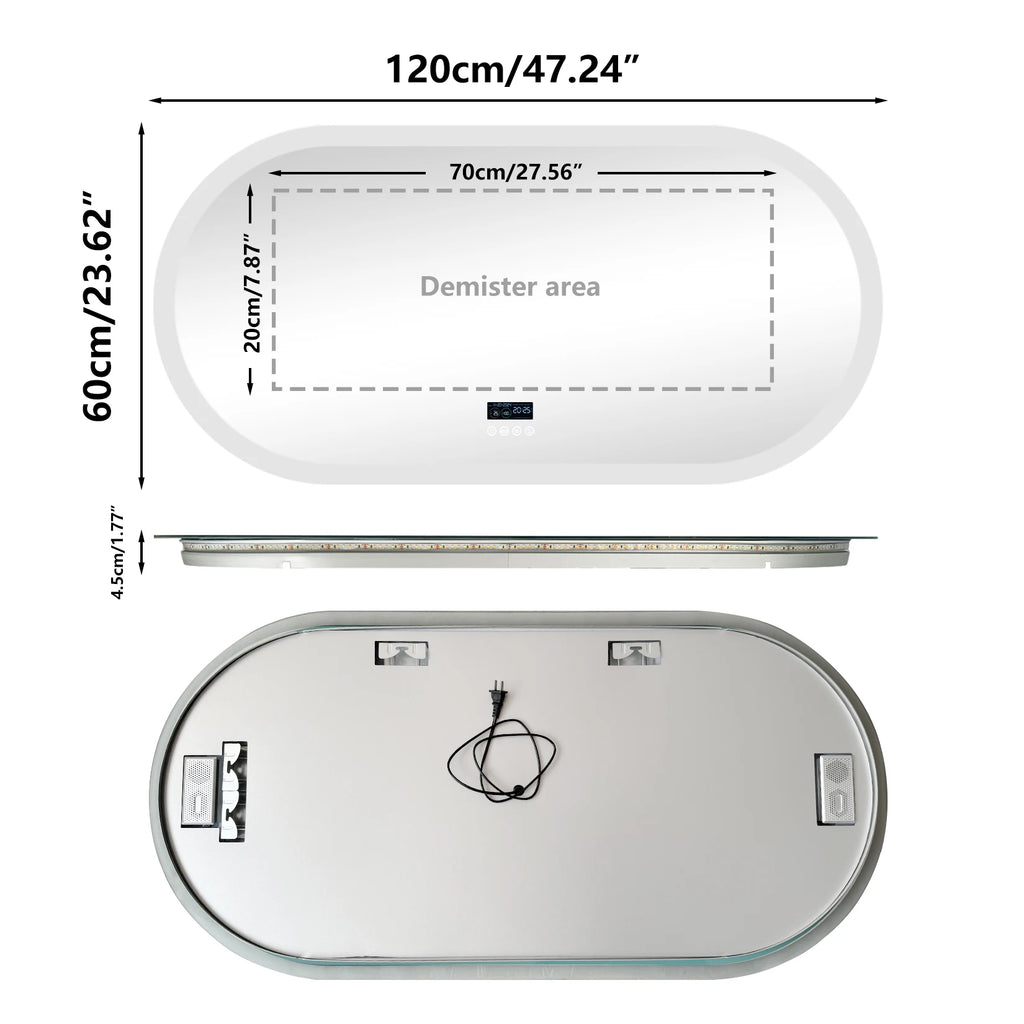 Oval LED Bathroom Mirror with Lights