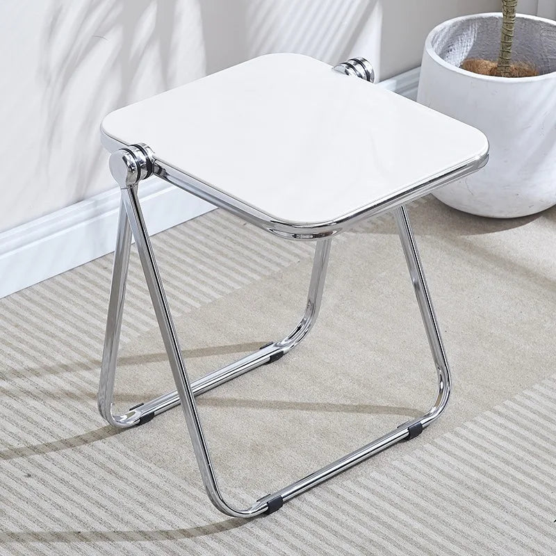Folding Side Table - Transparent Coffee Table for Living Room