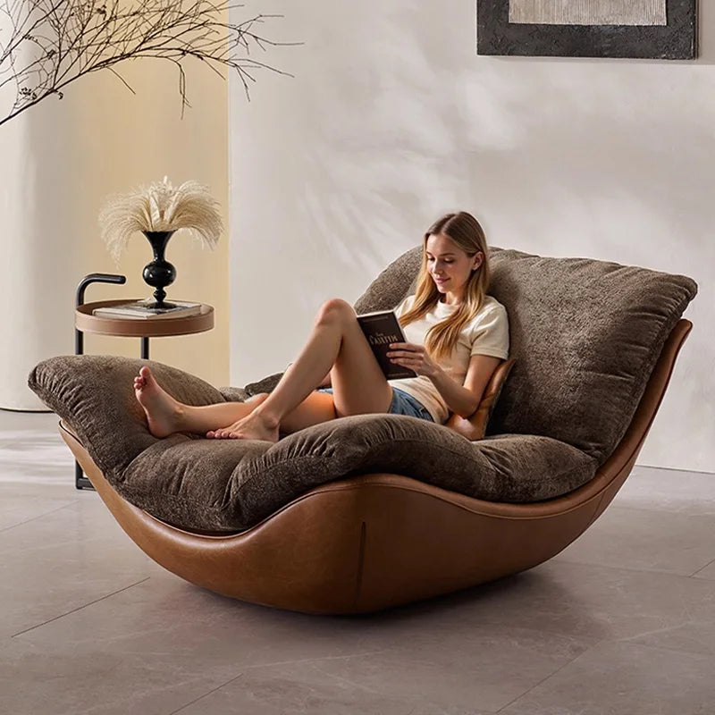 Italian Minimalism Genuine Leather Lounge Chair