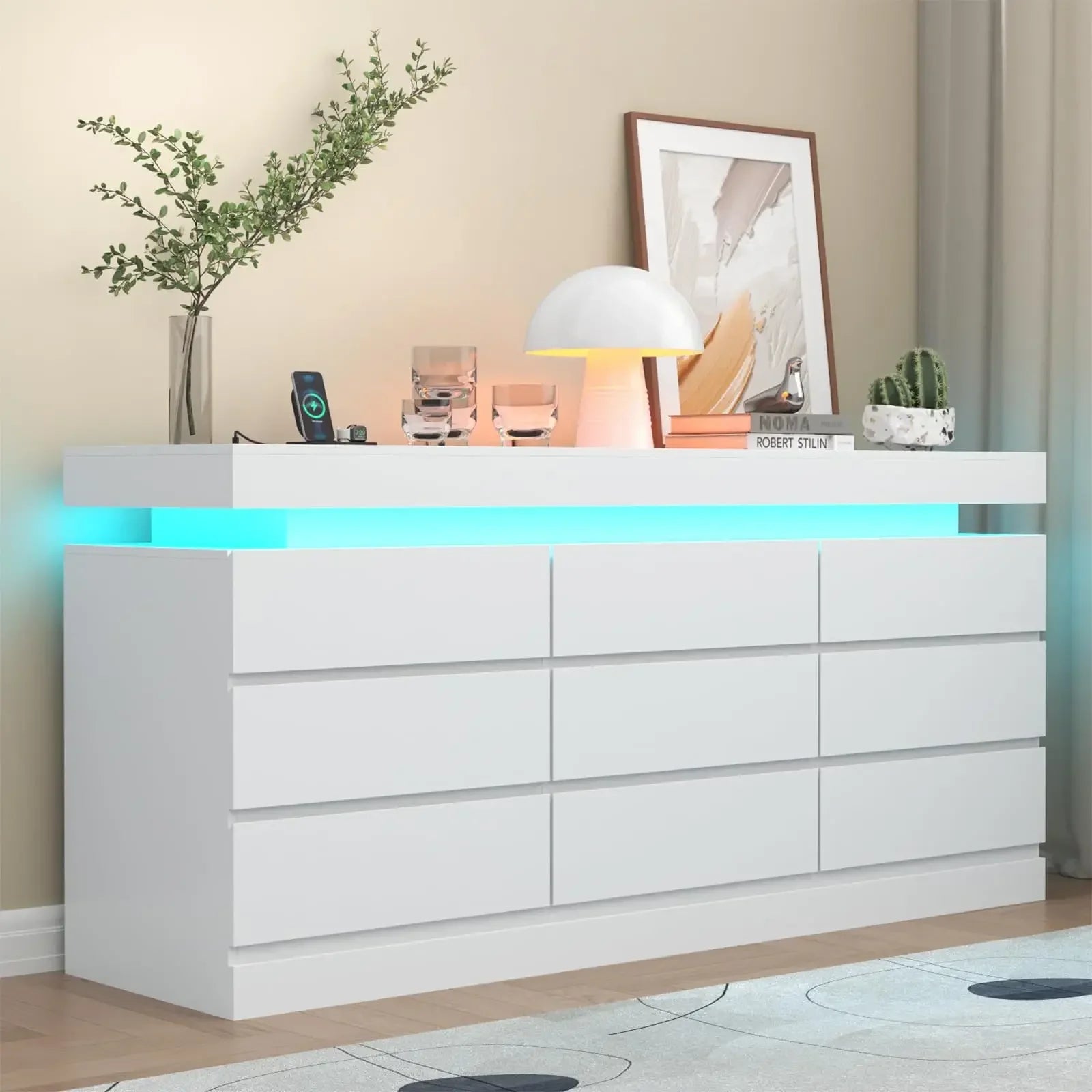 9 Drawer Dresser with Power Outlet