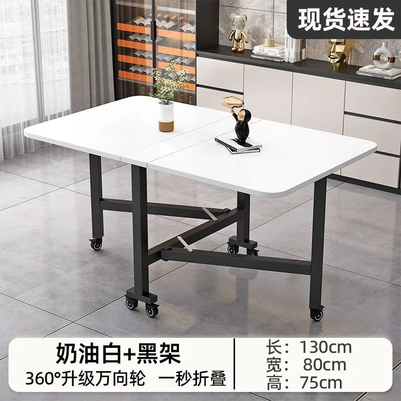 Folding dining table for small household