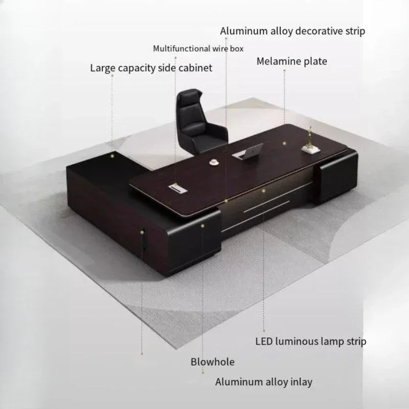 L Shape Executive Desk Designer Drawers
