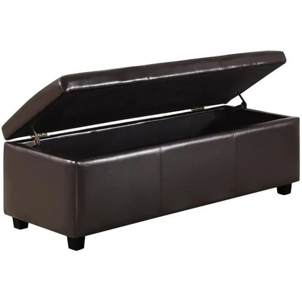 Leather Storage Ottoman with Lift Top