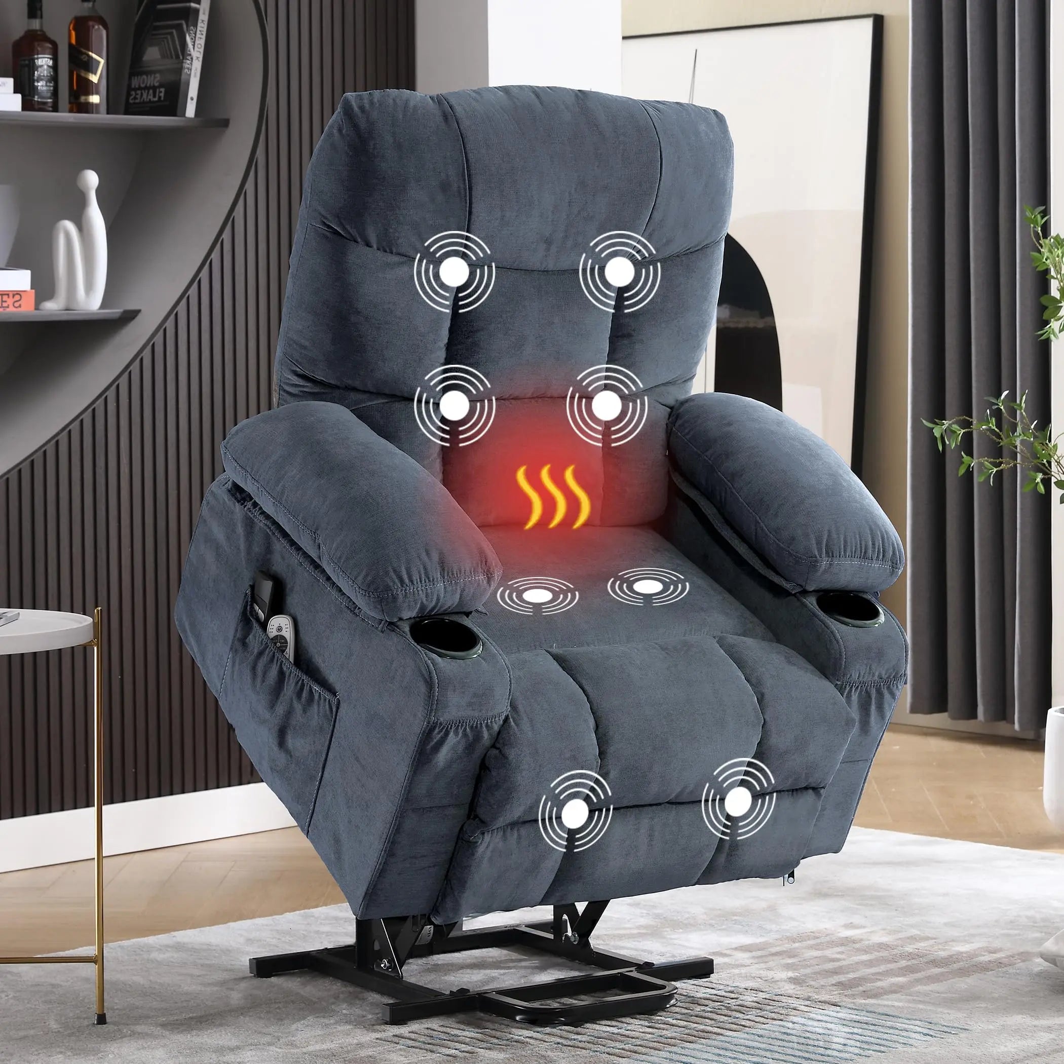 Power Lift Recliner Chair, Vibration Massage, Heating