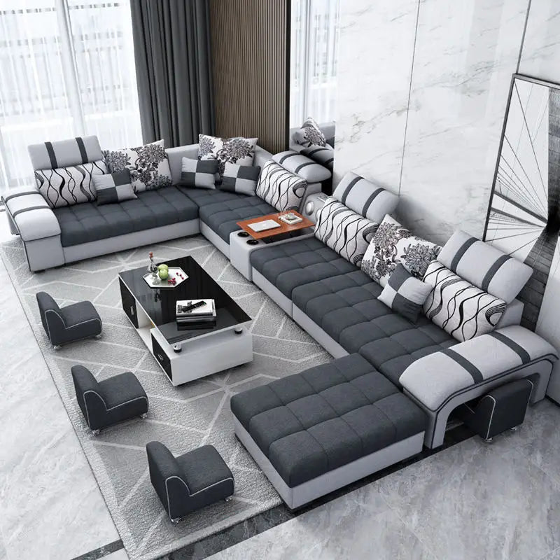 Modern Smart Fabric Corner Couch U Shape