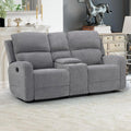 Manual Living Room Furniture Reclining Couch Set, Soft Fabric Loveseat Recliner