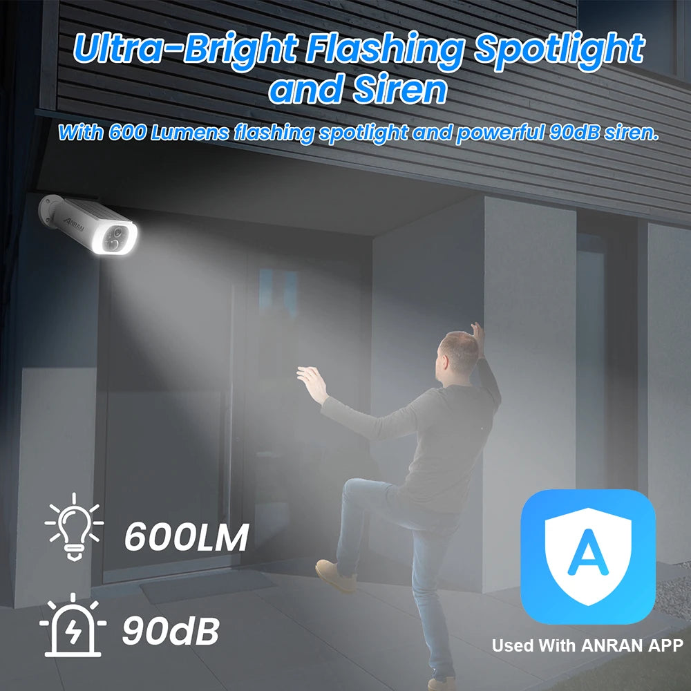 2/3/4 PCS Outdoor Wireless WIFI  2.4G 3MP Battery Solar Security Camera