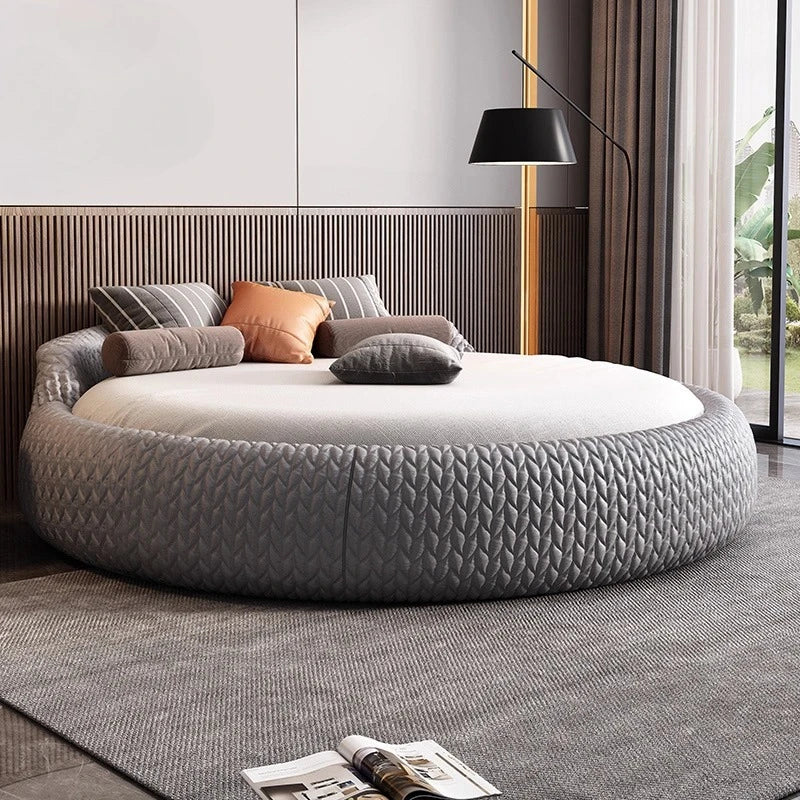 Luxury Fabric round Double bed 2 people