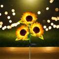 1PC 1/3 Heads Sunflower Solar LED Lights,Warm White Atmosphere Outdoor Decoration