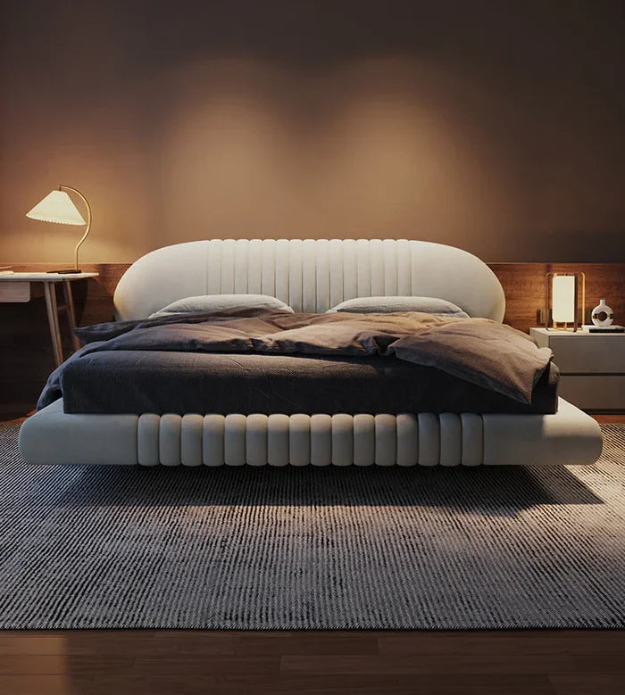 Luxury Bedroom Furniture Queen/King Size Bed Frame Leather Fabric