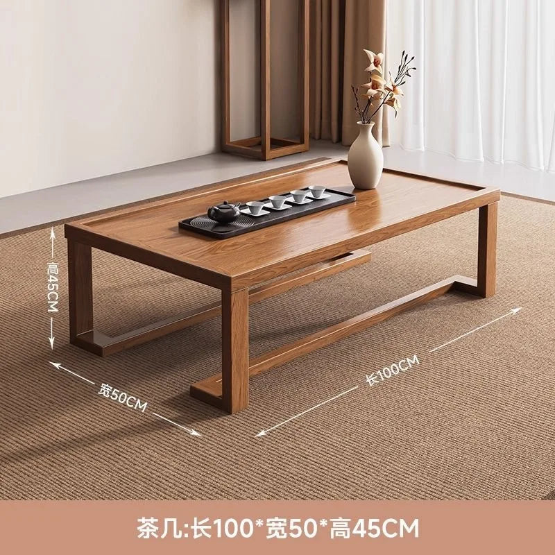 New Chinese Solid Wood Sofa Bed Coffee Table Combination