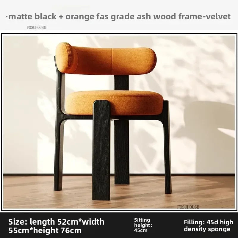 Solid Wood Dining Room Backrest Chairs