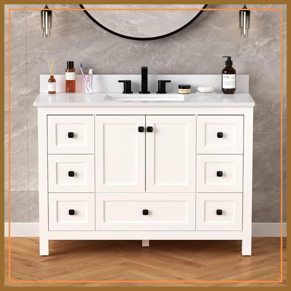 48" Bathroom Vanity with Sink, Freestanding Storage Cabinet