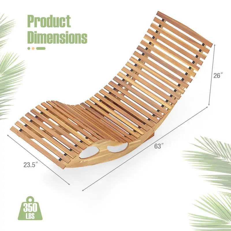 Acacia Wood Patio Rocking Sun Lounger