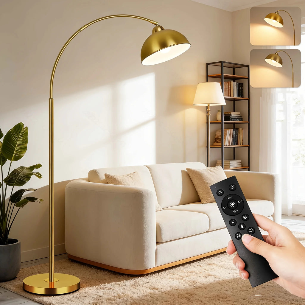 Modern Arched Floor Lamp with Remote Control
