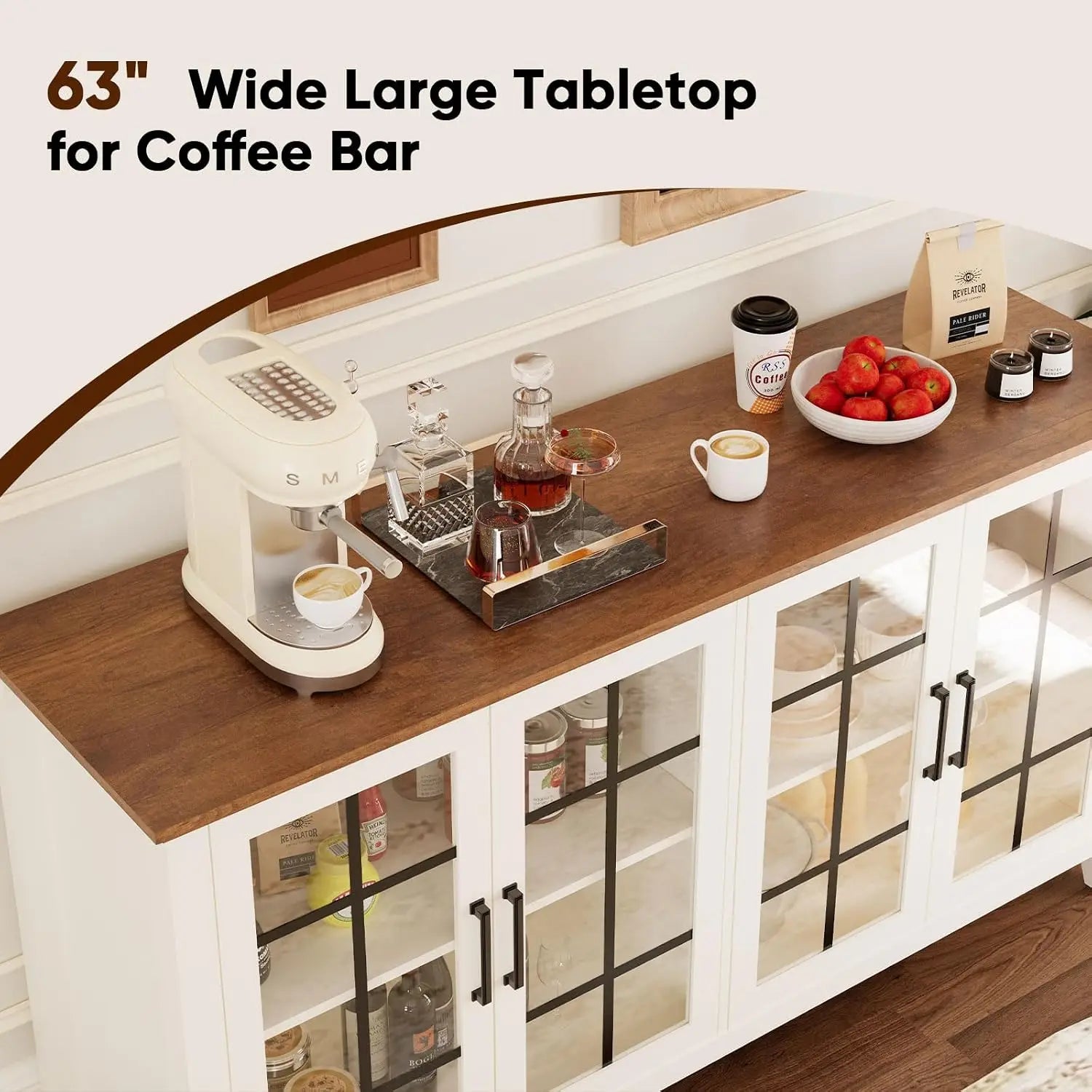 Glass Door Buffet Cabinet