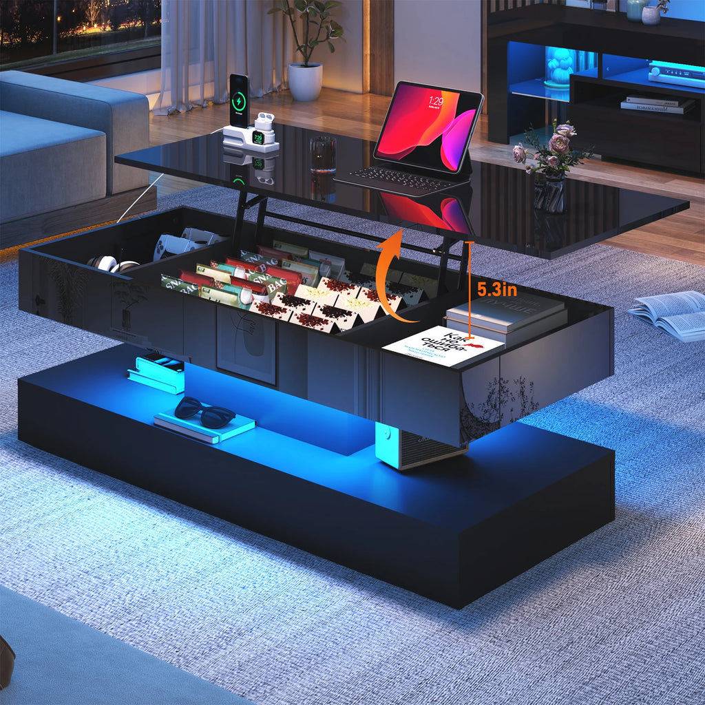 High Glossy LED Coffee Tables for Living Room,