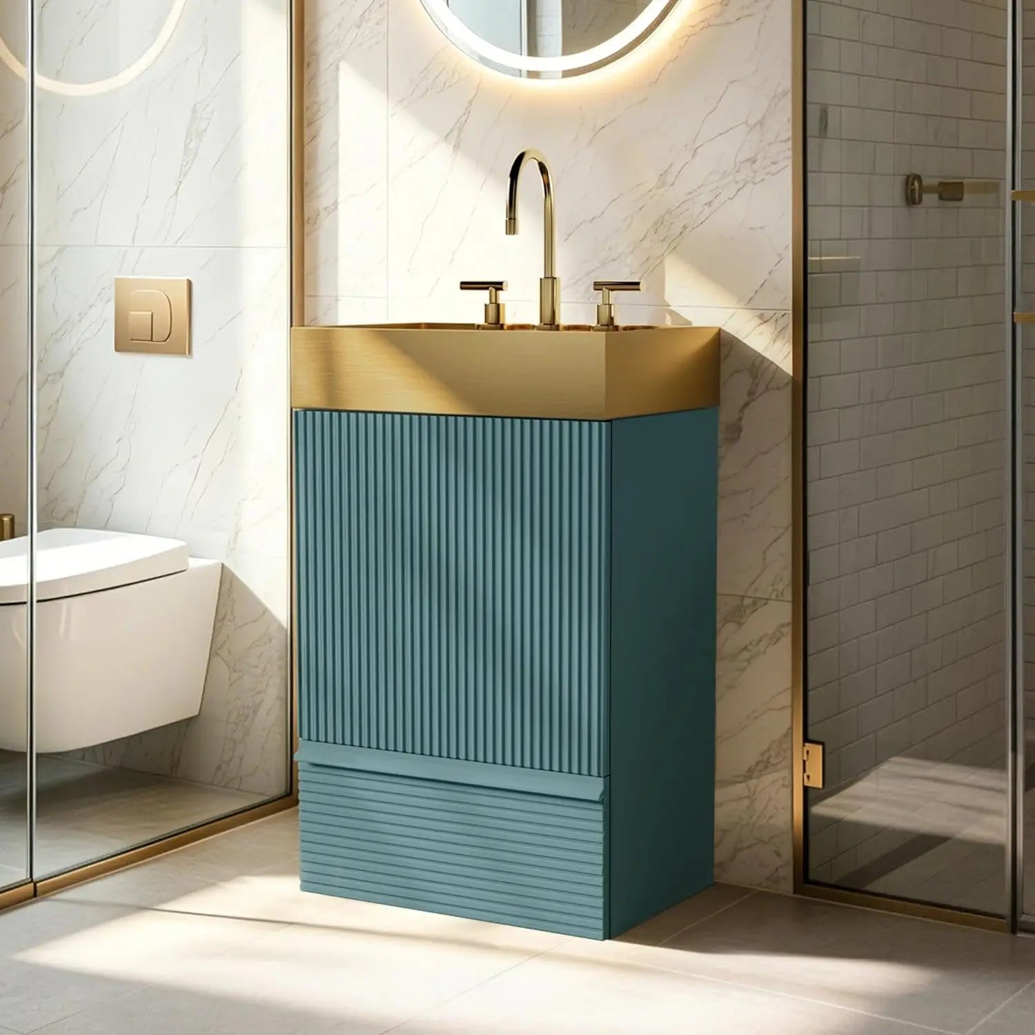 20 in Bathroom Vanity Ceramic Sink Freestanding Cabinet