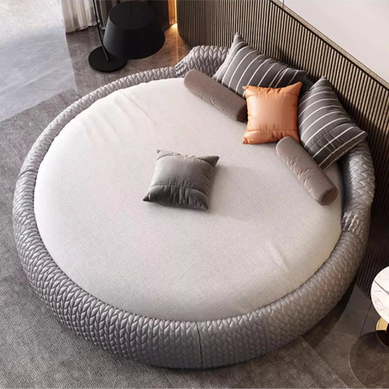 Luxury Fabric round Double bed 2 people