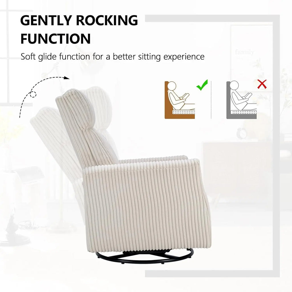 High-Back Swivel Rocker Nursery Chair