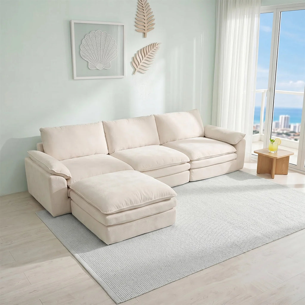 Summer Fresh Cream Style Modular Block Sofa