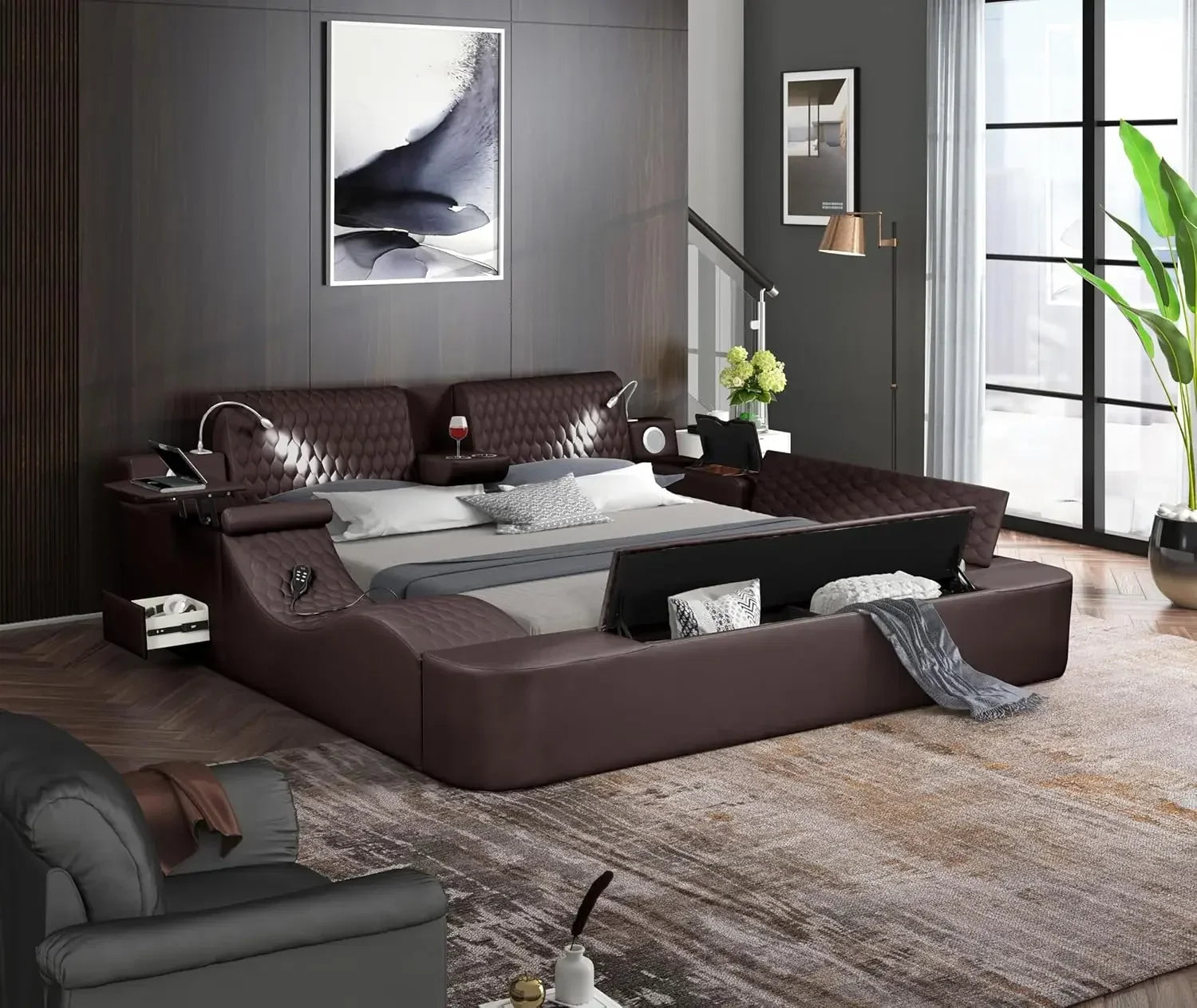 Smart Multifunctional Leather Bed Frame Massage Recliner and more...
