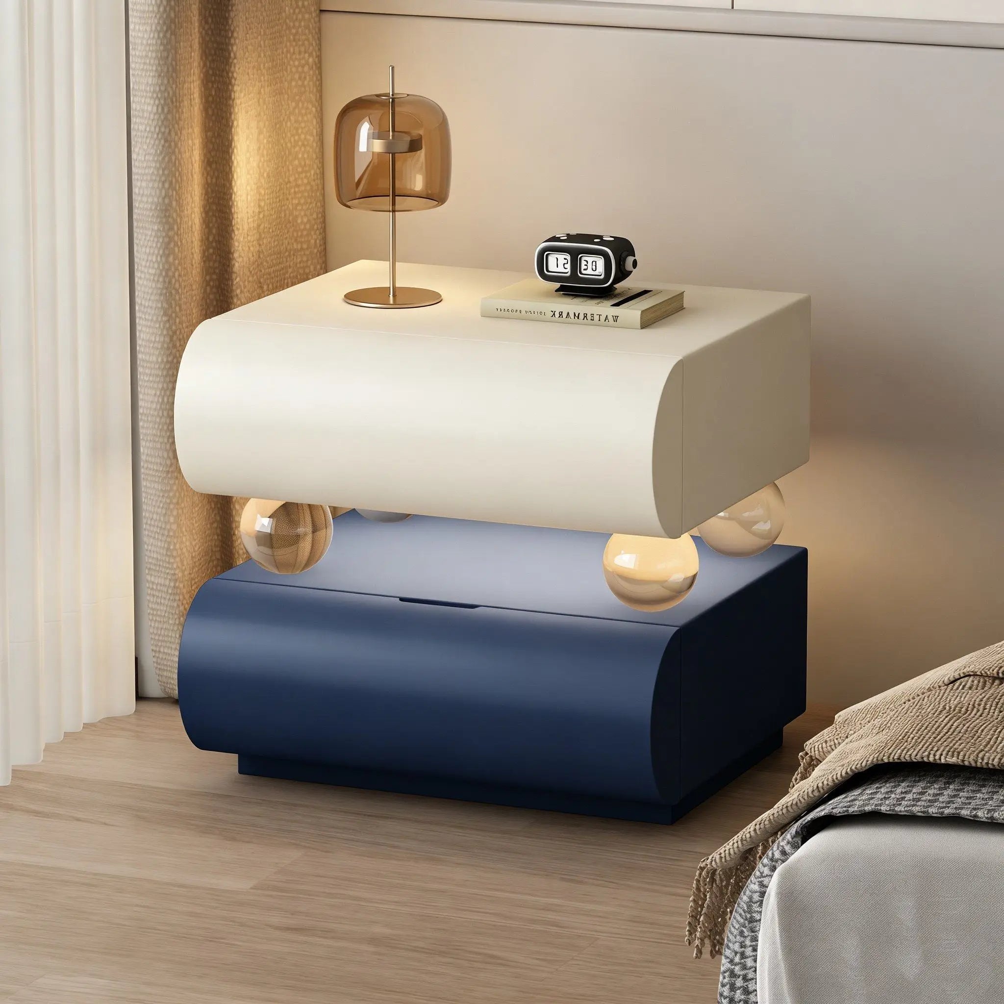 Trendy Small Simple Corner Bedside Table