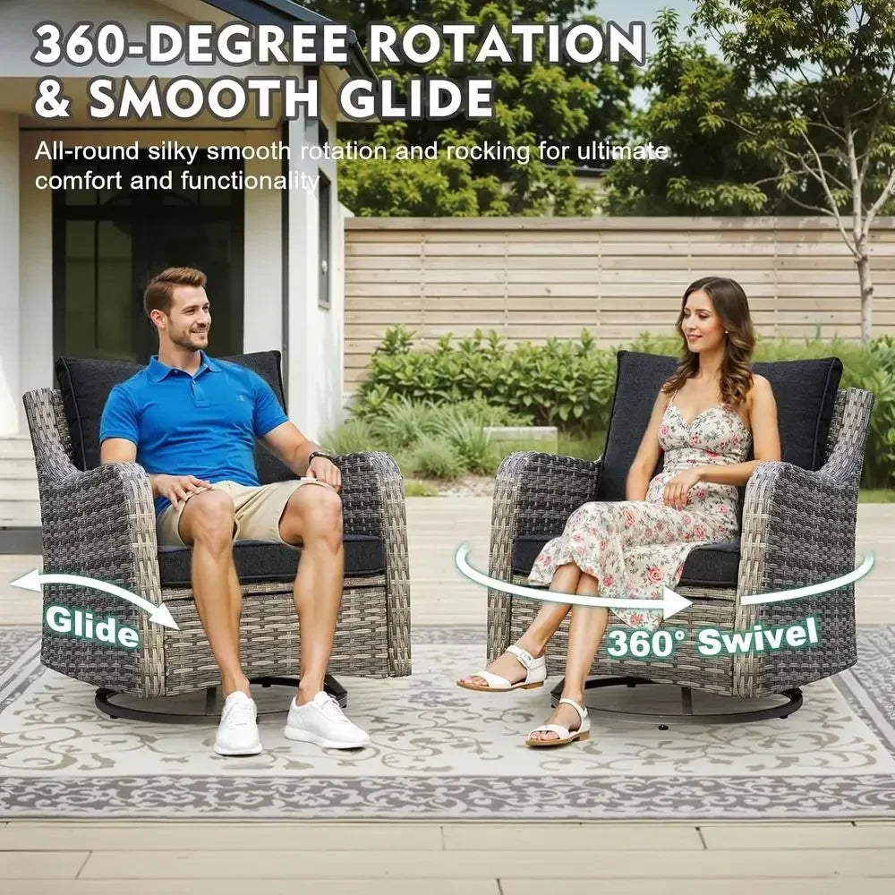 7-Piece Outdoor Patio Furniture Set with Swivel Chairs