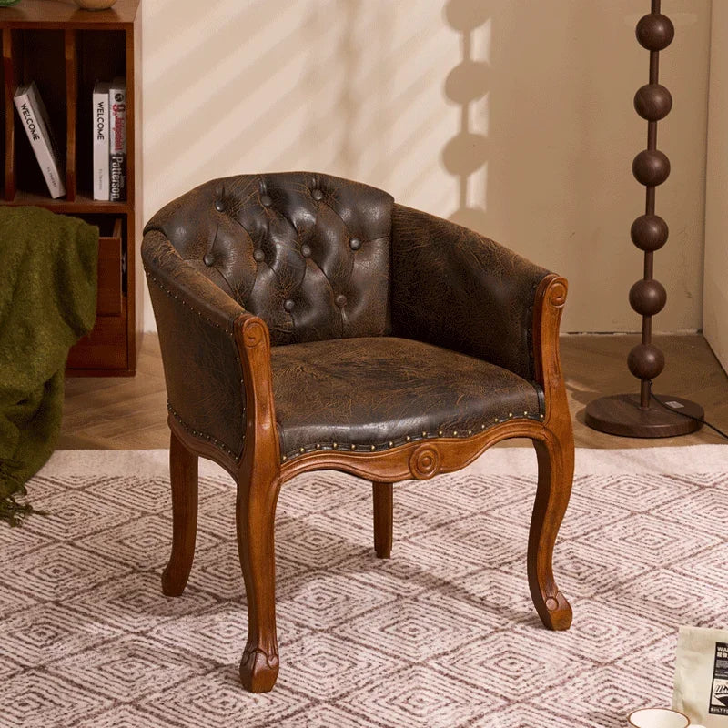 Leisure Sofa Chair, Solid Wood Antique Dining Chair,