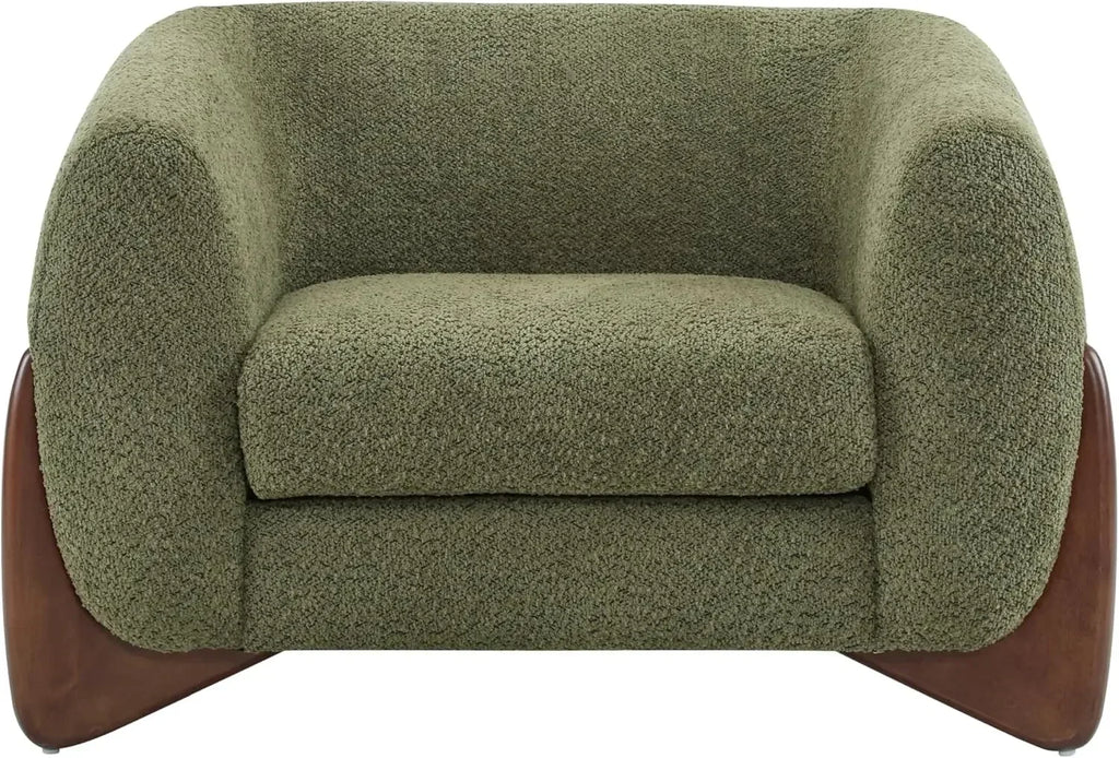 Boucle Fabric Upholstered Club Chair