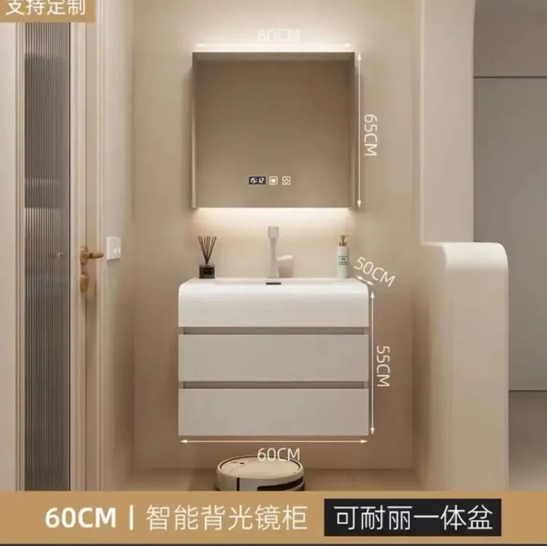 Luxury Cabinet White Rock Integrated Washbasin